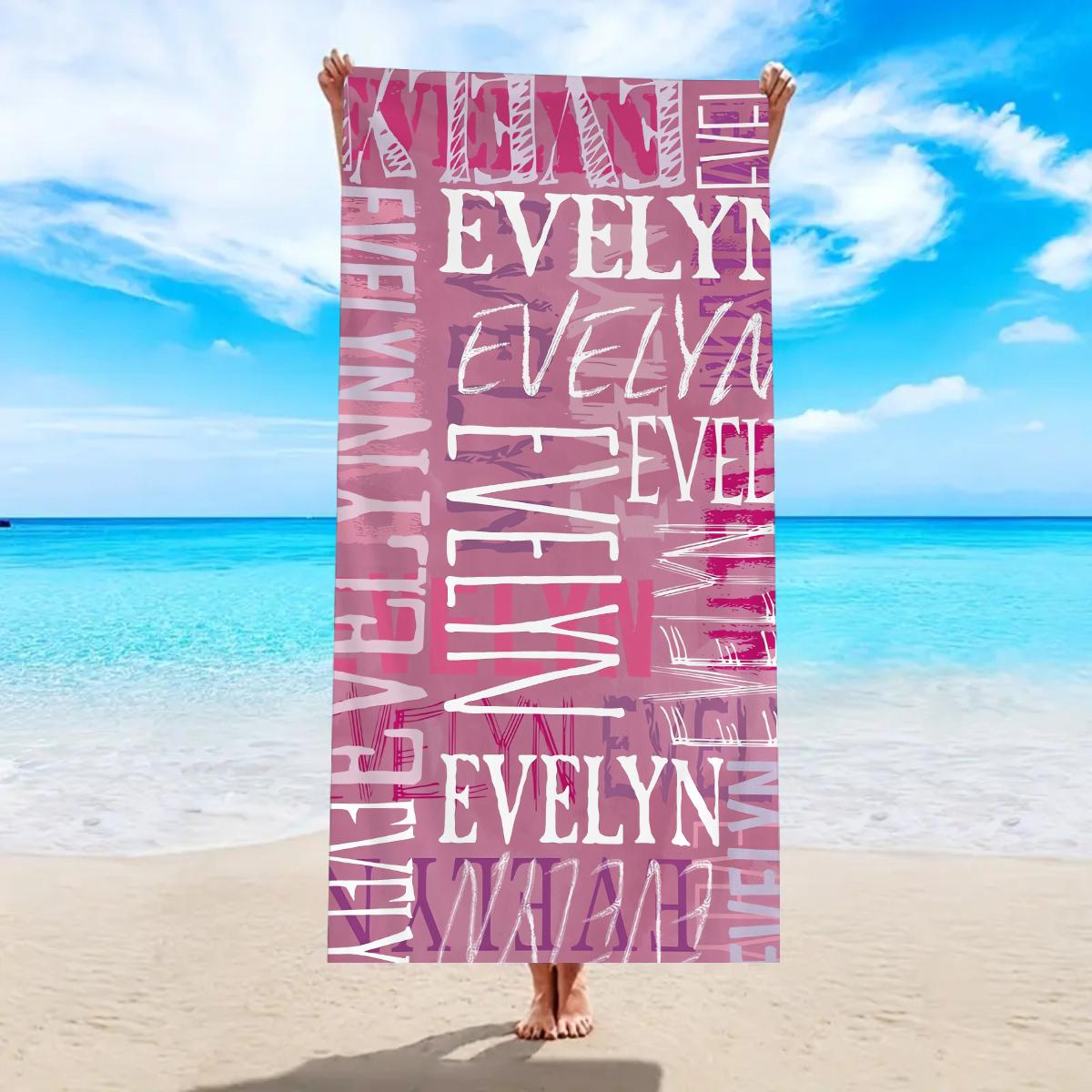 1pc Personalized letter beach towel, multifunctional beach towel for outdoor sports, vacation, swimming, gym, shower room 150x75cm