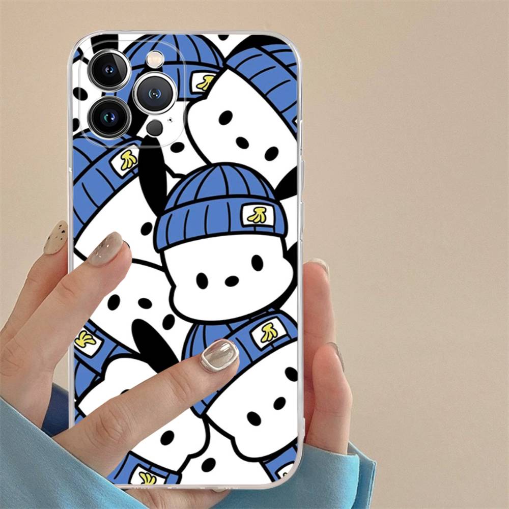 Cute P-Pochacco Transparent Soft Phone Case For iPhone 15 12 14 16 17 13 Plus 11 Pro Max 13 Pro