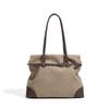 New model casual travel tote bag for women, color-blocking versatile design canvas shoulder handbag