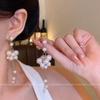 French Pearl Fringed Long Earrings Women's Niche Design Stud Earrings Elegant Atmosphere Gentle Earrings