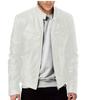 Men's European & American Stand-up Collar Punk Motorcycle Leather Jacket with Logo