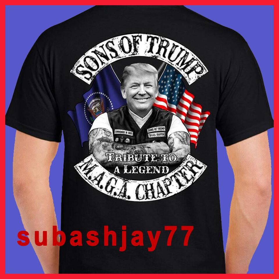Sons of Trump Funny Motorcycle Humor MAGA Donald Trump Tattoo Biker T-Shirt Unisex T-Shirt XXL
