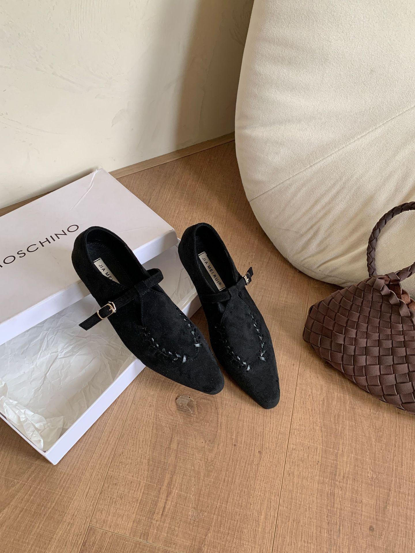 

Туфли Мэри Джейн женские в стиле ретро-минимализм 2025: Весна/Осень Легкая Роскошь. Size 35 чёрный