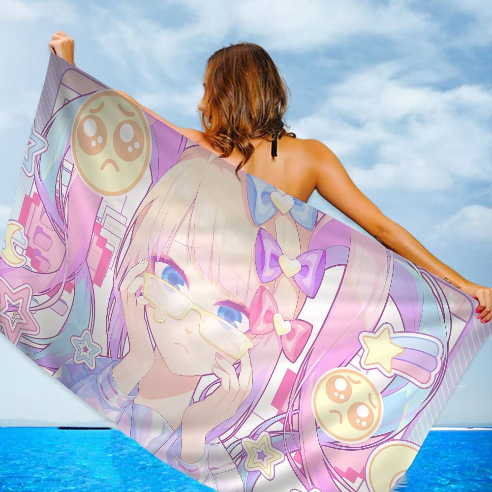 Psychological Visual Game NEEDY GIRL OVERDOSE Big Microfiber Beach Towels Quick Dry Towel Sand Beach Towels Pool Towel