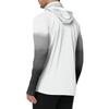 Men's Casual Outdoor Gradient Print Hooded Long Sleeve Sun Protection Shirt Lightweight Breathable UV Resistant Pullover Top