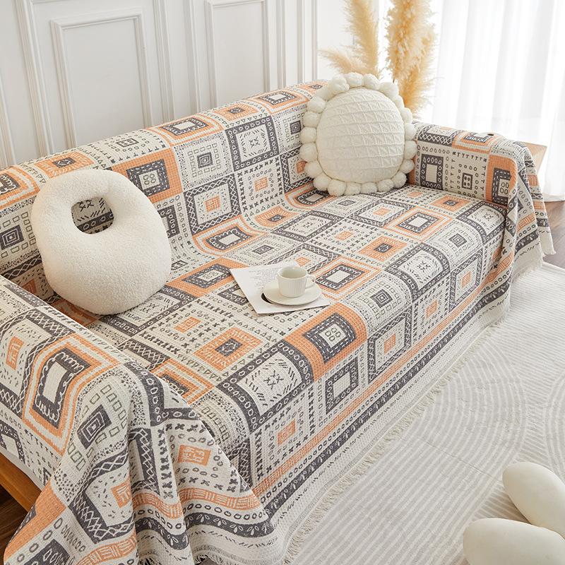 Ethnic Style Sofa Cover Cloth for All Seasons, High-end Sofa Blanket, Full Cover Sofa Towel, All-inclusive Universal Sofa Cover Cushion