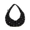 New niche underarm bag women's new fashionable versatile rivets half-moon single shoulder simple messenger women's bag