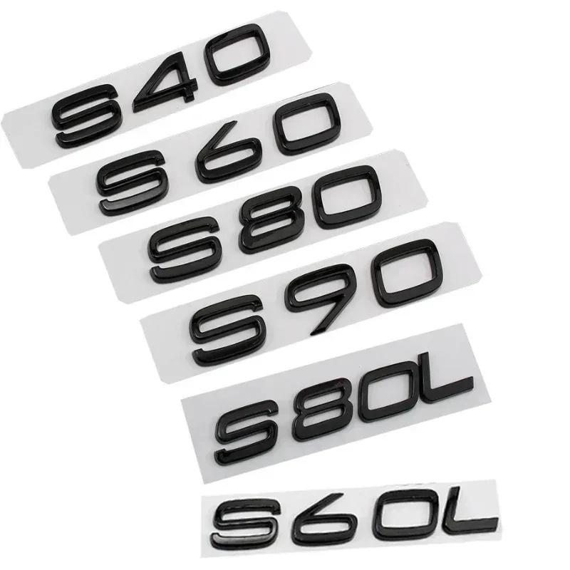 3D ABS Czarny Srebrny Naklejka z Emblematem Bagażnika Samochodowego dla Volvo S40 S60 S80 S90 S60L S90L Naklejka z Emblematem Tylnej Klapy Bagażnika Akcesoria Zewnętrzne