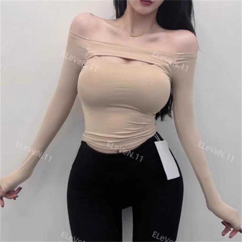

Spring 2025 Manga Style Korean Cut-Out One-Shoulder Top Medium абрикосовый