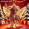 2D Acryl Sternzeichen Steinbock Weihnachtsbaum Anhänger Glücksbringendes Rot-Gold Design Für Rückspiegel Neujahr Hausdekoration