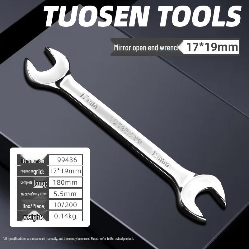 Metric Mirror Finish Double End High Hardness Open End Wrench - Multi-Spec Hand Tool