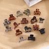 Coffee-Colored Matte Claw Clip for Wispy Bangs - Small Hair Accessory for Top of Head or Side Decoration