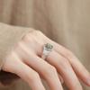 Bf Club Copper Color Rings For Women Simple Geometric Handmade Irregular Green Stone Ring Allergy For Birthday Party Gift