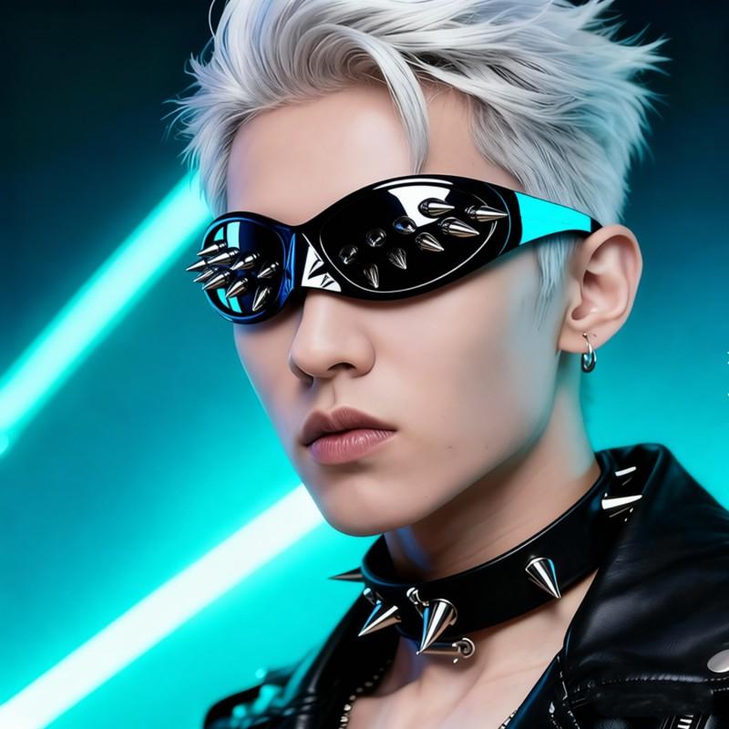 Cyberpunk Spiked Novelty Sunglasses Punk Party Personality PC Eyewear