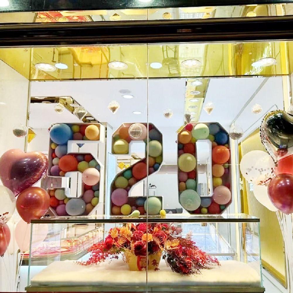 91.5CM 3D Balloon Frame Three-dimensional Digital Marquee Balloon Frame Baby Shower