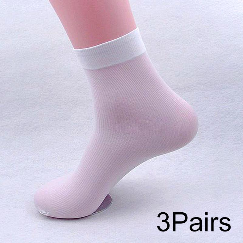 

3 пары полиэстеровых впитывающих пот спортивных носков, удобные носки, тонкая версия против трения, повседневные носки, шелк 3 pairs белый
