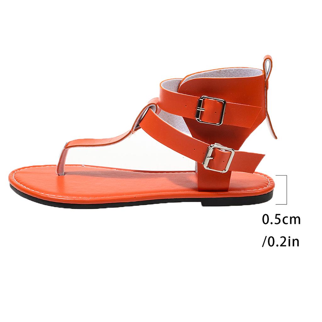 Women Sandals Summer Roman Style Flats Shoes Solid Color Casual Beach Flip Flops Sandals Women Shoes for Women