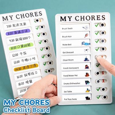Plastic Chore Chart Sliding Type Task Tracker Planner Portable Habit Tracker Board  Home Study
