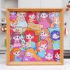 Holz Cartoon Mädchen Malpuzzle Set DIY Bemalbares Puzzle Rahmen mit Markern Kleber Heim Büro Schreibtisch Dekoration