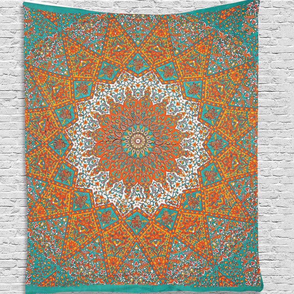 Large Mandala Pattern Indian Tapestry Wall Hanging Decoration Bohemian Beach Towel Polyester Thin Blanket Yoga Shawl Travel  Mat