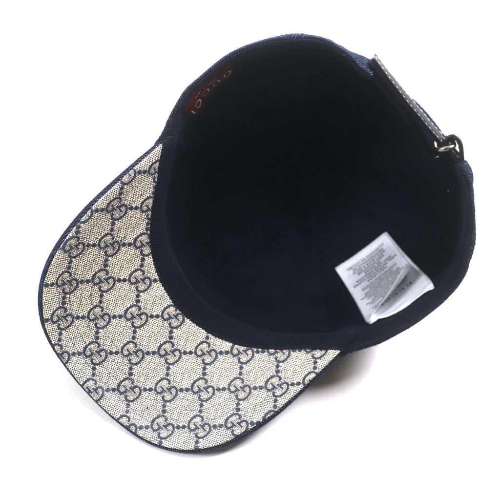 Excellent GUCCI cap Indigo cotton mens L 812838 Used