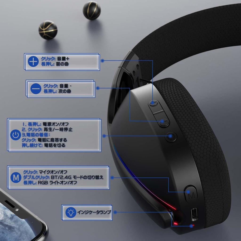 MAMBASNAKE X ATTACK SHARK L90 Gaming Headset with Lightseed Wireless Lightweight Channel Surround Sound 40mm Connection Noise Detachable RGB Foldable