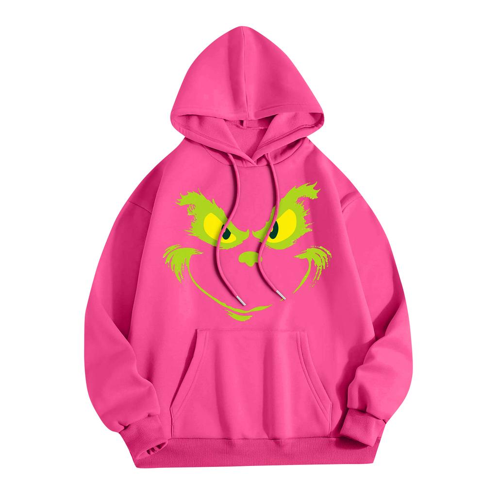 Women's Fashion Christmas Printed Casual Hooded Sweatshirt With Pockets
