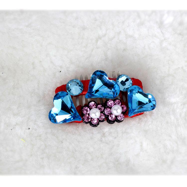 New Handmade Colorful Diamond Hair Clip for Yorkshire Terrier & Maltese Pets