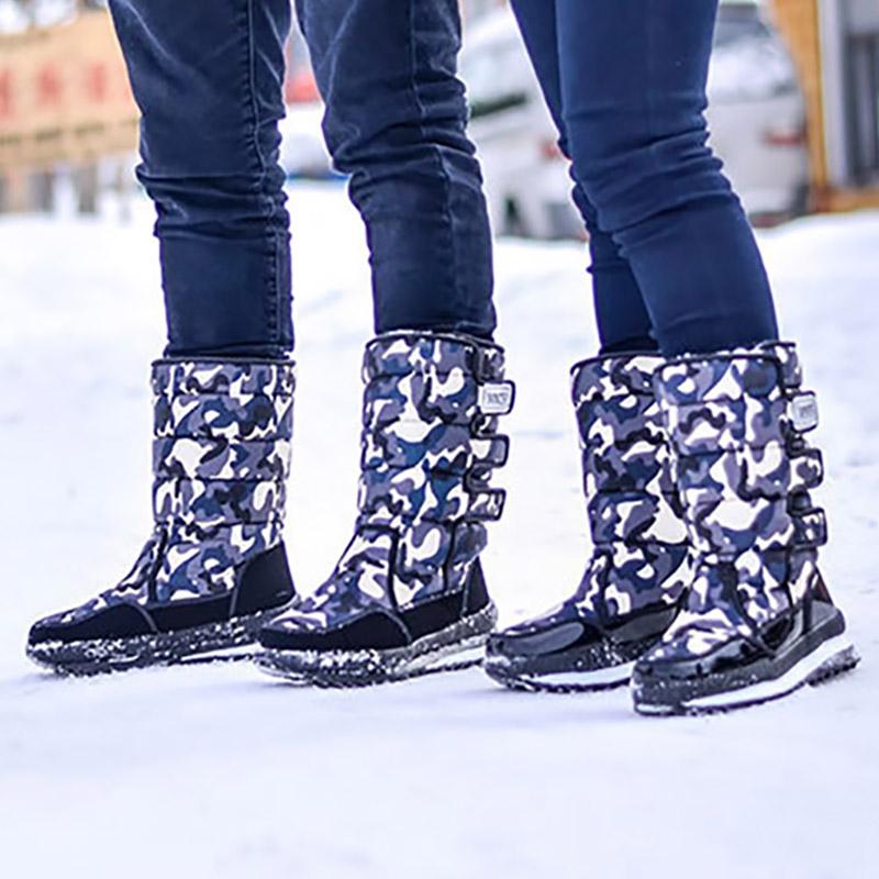 WOTTE Men Boots NEW Winter Shoes Men Warm Snow Boots Mid-calf Men Winter Shoes Thick Plush 30% Wool Outdoor Winter Boots