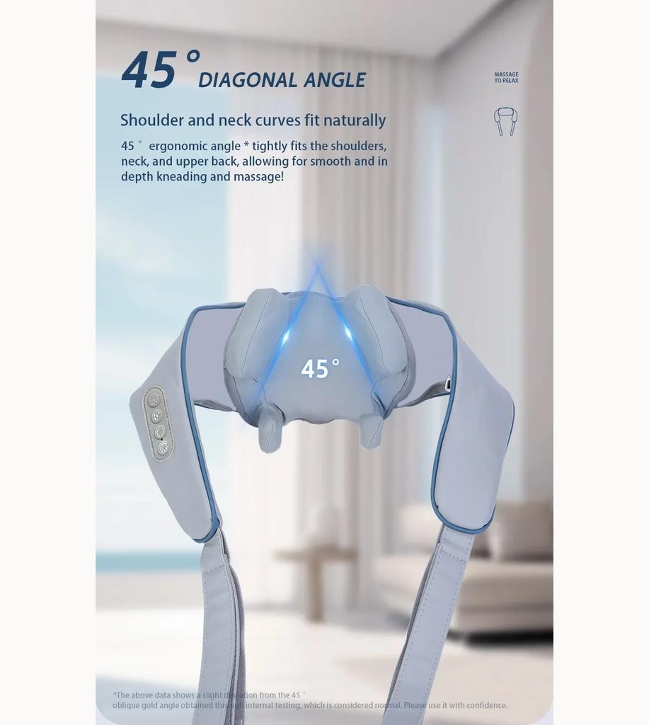 Portable Mini Relaxer Dredge Kneading Smart Electric Wrap Heated Trapezius Muscle Neck Multifunctional Shiatsu Massage Shawl