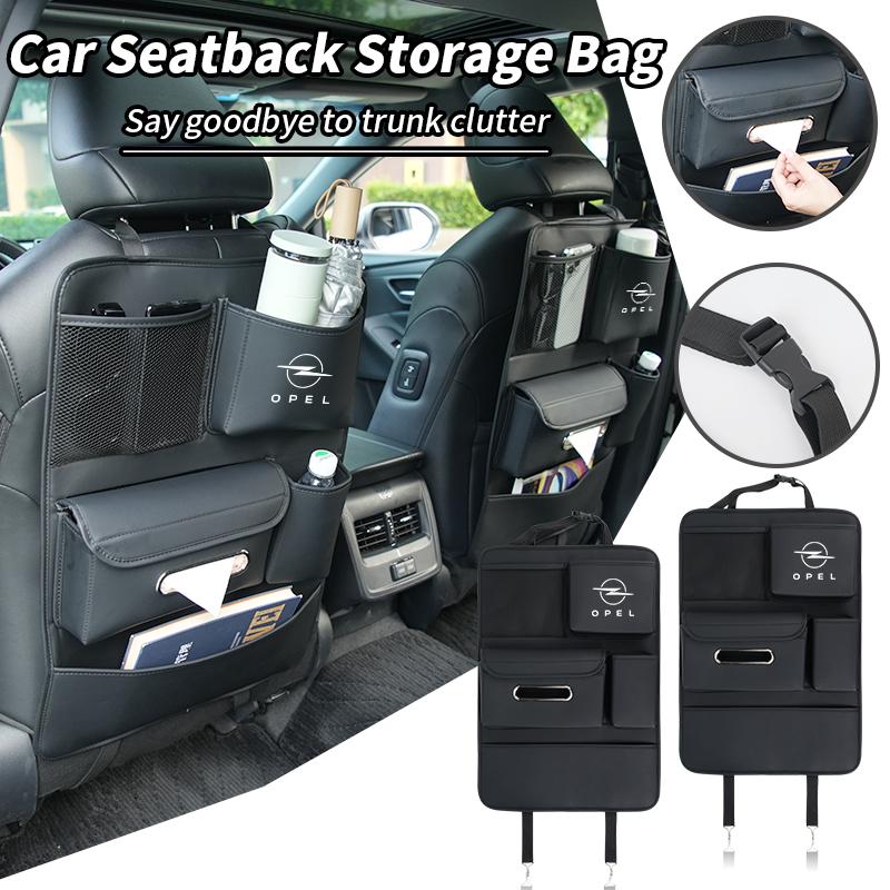 AAADQ1 Car Seatback Organizer Anti-Kick Pad Trunk Storage Bag Accessories For Opel Astra Insignia Corsa Zafira Meriva Mokka Vivaro Vect