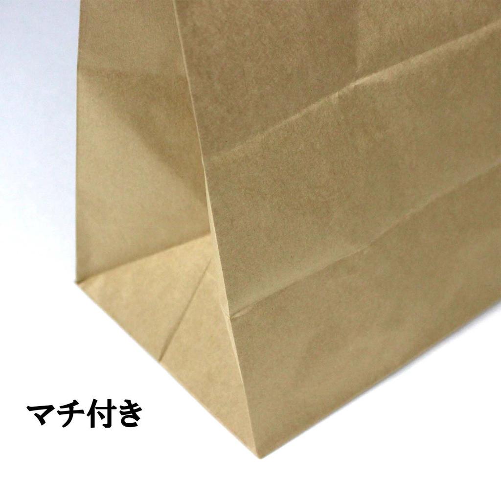 Shimojima Heiko Paper Square Bottom Bags 100 Pieces Bags, No. 20, Kraft, 21x13x40cm,