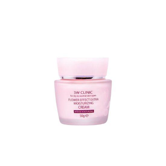 3W Clinic Flower Effect Extra Moisturizing Cream Deep Hydration & Nourishing Care 50g