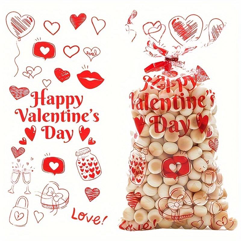 100 Pcs/Pack Candy Wrapping Cellophane Treat Bags with Twist Ties Candy Cookie Bags Gift Bags for Wedding Snack Dessert Party Favor Packaging