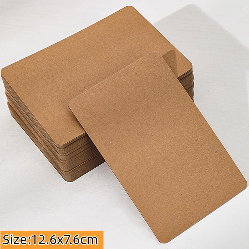 2050100pcs Blank Kraft Paper Card 12.6x7.6cm Retro Double Sided Word Card DIY Postcard Gift Greeting Invitation Message Card