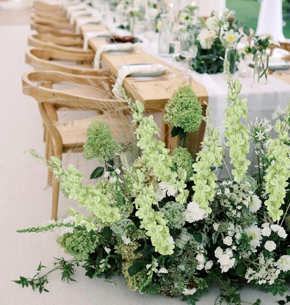 8 Stück Hohe Delphinium Kunstblumen Großhandel Weiß Rosa Seiden-Rittersporn für Vase Zuhause Hochzeit Blumendekoration