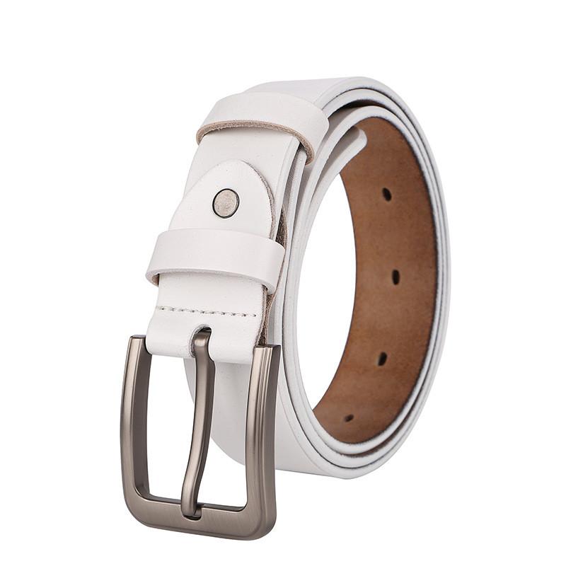 Mens Style Vintage Genuine Leather Waist Belt Metal Pin Buckle Belt Jeans