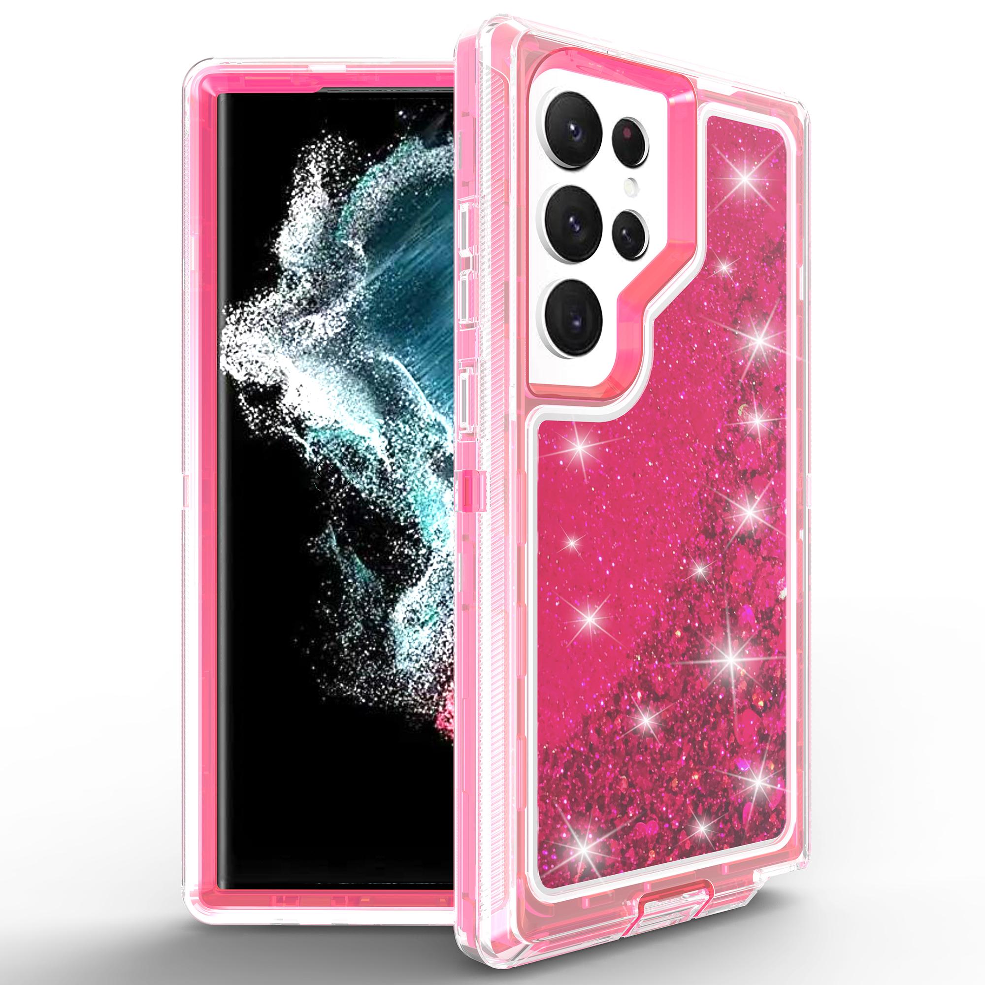 

Для Samsung Galaxy S23 Ultra Чехол Противоударный Съемный 2 в 1 ТПУ+ПК Зыбучий песок Чехол для телефона Rose