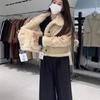 Women's 2024 Winter Shearling Lambswool Jacket, Small Size, Thick Suede Top