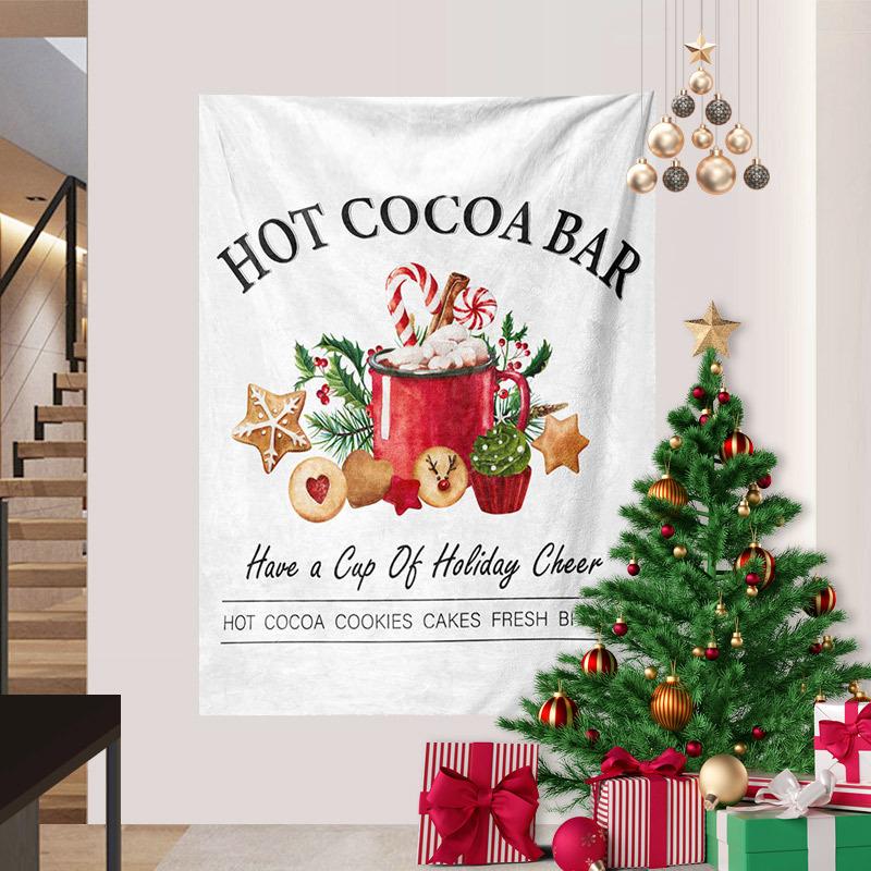 Cross-border Christmas Snowman Background Cloth Christmas Tree Wall Hanging Cloth Amazon Tapestry