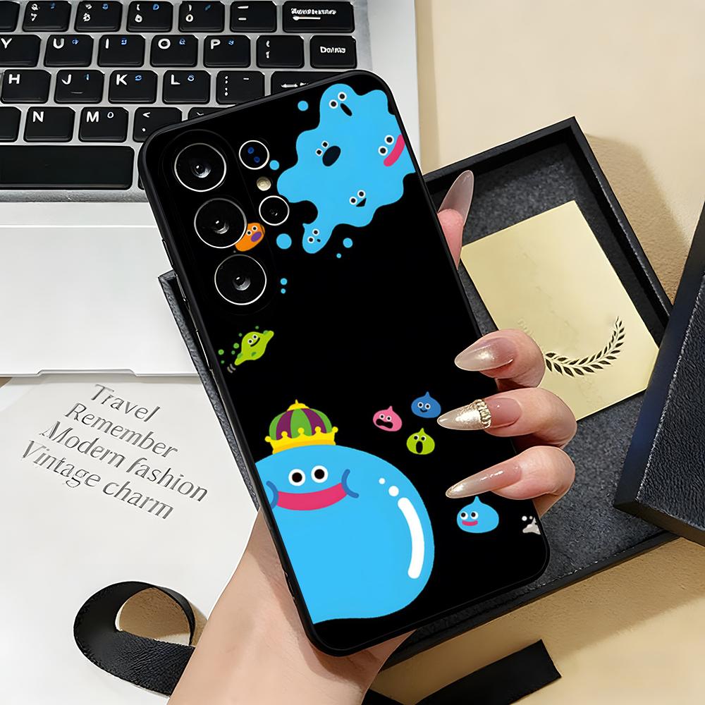 D-dragon Q-Quest Slime Phone Case For Samsung S26 S25 S24 FE S23 S22 S21 Plus S20 Ultra Note20Ultra Black Soft Shell