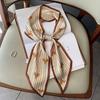 Design Print Skinny Scarf Plaid Horse Hairband Scarves Women Narrow Silk Scarfs Bag Ribbons Luxury  Wrist Towel Foulard
