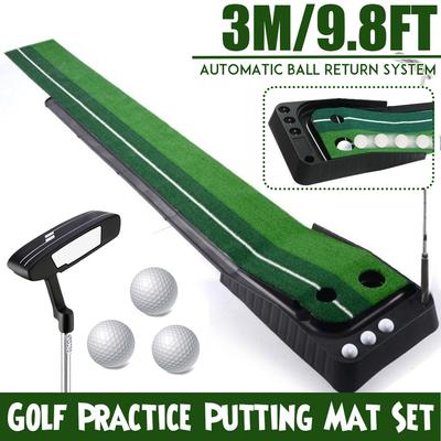 300 x 30 cm 3 szt. 3 m Mini Green do Puttingu Golfowego Fairway Mata do Puttingu Golfowego Trener Puttera Golfowego Zestaw do Ćwiczenia Puttera Piłka z Piłką