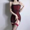 Sexy Lingerie Sexy Temptation Suspenders Internet Celebrities Tight Hot Nightclub Hip Skirt Slit Temptation Uniform