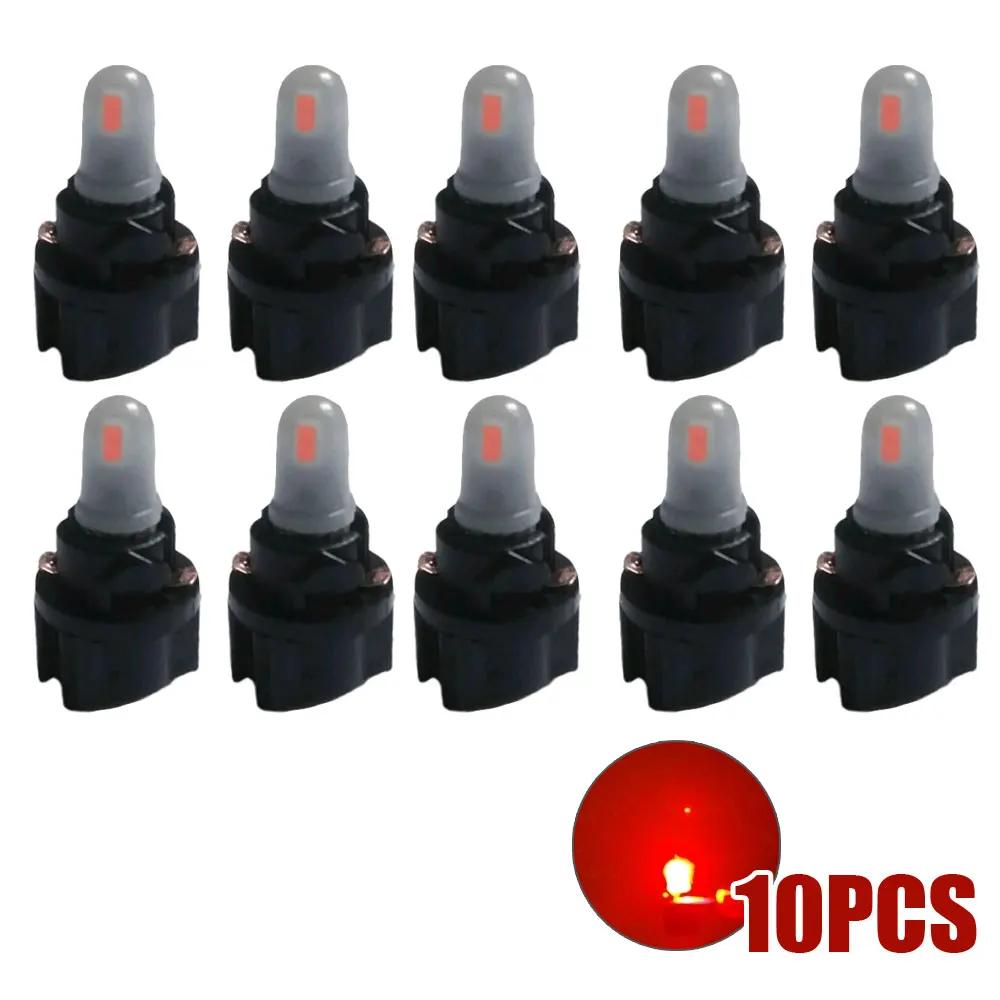 10Pcs trument Lighting T5 T6.5 W1.2W Car LED Bulb Dashboard 12V 3000K 6000K White Red Ice Blue Auto Panel Lights Accessories