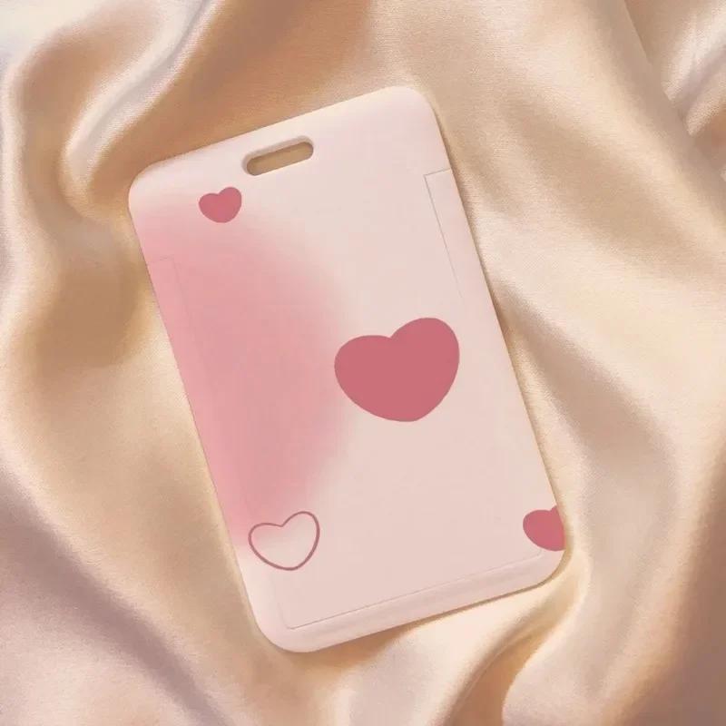1Pcs Cute Love Style Work Card Holder ID Name Tag Students Bus Pass Access Card Cover Case Badge Holder Bank ID Holders Case