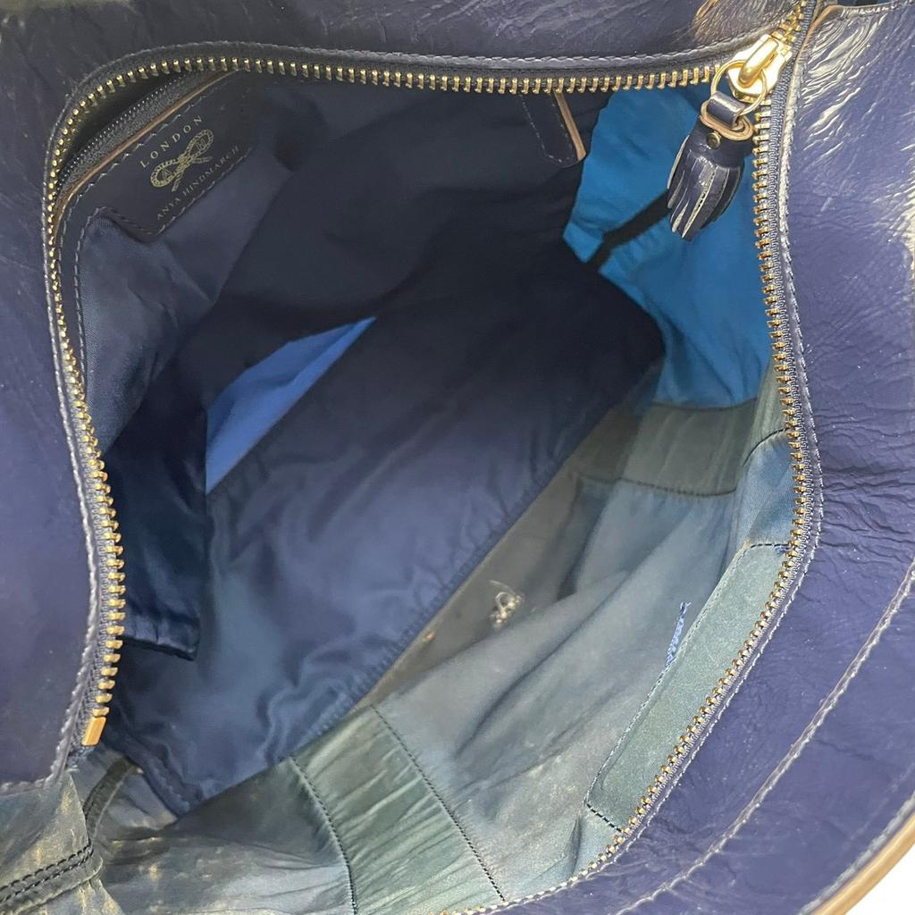 Used  Tote BagTote Bag Navy/beige Nylon/Patent Leather Women