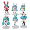 Pvc Delightful Rabbit Ears Hatsune Miku Q Version Doll Collectible Figurines
