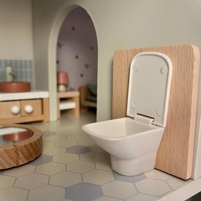 1/12 Dollhouse Simulation Washbasin Tub Toilet Model Freely Combined Bathroom Decor Dolls House Miniature Furniture Accessories