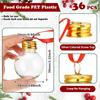 36Pcs Christmas Drink Balls Clear Shot Glass Ornaments Christmas Tree Fillable Plastic Xmas Water Bottle Bulbs for Holiday Party